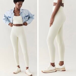 Year of ours ribbed high waisted leggings in Bone